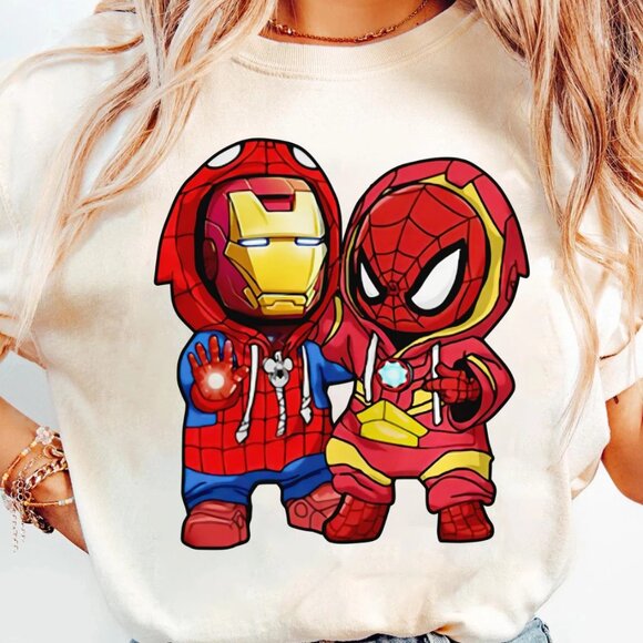 Elizabeth Other - Spider-man And Iron Man Cosplay Friends Unisex T Shirt 247